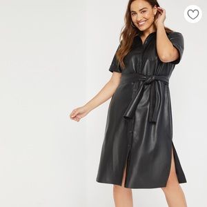 NWT Eloquii black vegan leather dress